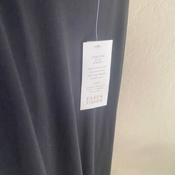 NWT Eileen Fisher XS Silk stretch jersey midi skirt soft hem - Picture 2 of 5